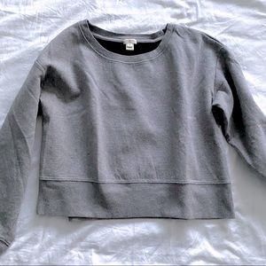 J Crew Cropped Gray Sweatshirt M EUC